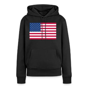 Stars and Stripes - Frauen Premium Bio Hoodie - Schwarz - Vorne - Julia (174cm)