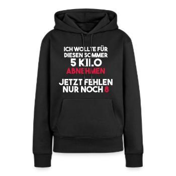 Perdre du poids pour l’été échoué - Sweat à capuche Premium bio Femme - noir - Devant - Julia (174cm)