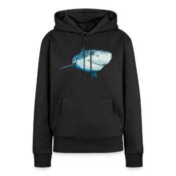 Tigerhai - Frauen Premium Bio Hoodie - Schwarz - Vorne - Julia (174cm)