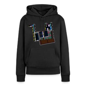 CAT HUIT - Sweat à capuche Premium bio Femme - noir - Devant - Julia (174cm)
