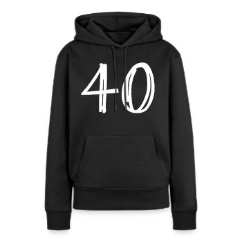 40 JAHRE. 40-jähriges Jubiläum. GEBURTSTAG 40 JAHRE. 40 - Frauen Premium Bio Hoodie - Schwarz - Vorne - Julia (174cm)