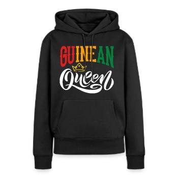 Reine de Guinée Guinée Drapeau de Guinée - Sweat à capuche Premium bio Femme - noir - Devant - Julia (174cm)