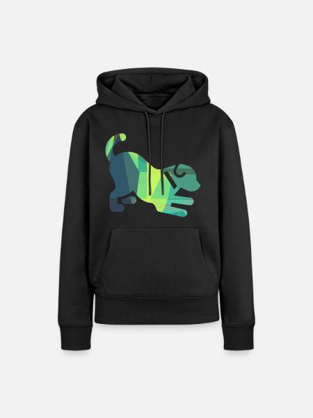 Hund - Frauen Premium Bio Hoodie - Schwarz