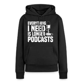 Podcast Podcasting Kit Podcaster Fournitures Podcast - Sweat à capuche Premium bio Femme - noir - Devant - Julia (174cm)