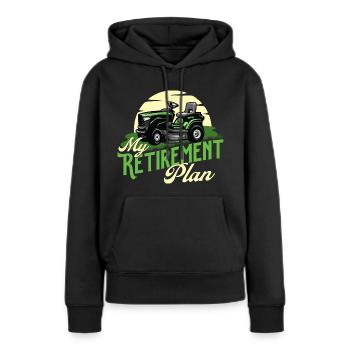Mon plan de retraite - Paysagiste Jardinier Jardin - Sweat à capuche Premium bio Femme - noir - Devant - Julia (174cm)