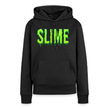 bave - Sweat à capuche Premium bio Femme - noir - Devant - Julia (174cm)