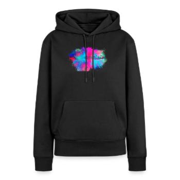 Coeur coloré - Sweat à capuche Premium bio Femme - noir - Devant - Julia (174cm)