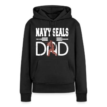 NAVY Seals DAD Retro Navy Army Père T-Shirt - Sweat à capuche Premium bio Femme - noir - Devant - Julia (174cm)