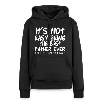 Neuer Vater Geschenk von Tochter Sohn, Vatertag Best D - Frauen Premium Bio Hoodie - Schwarz - Vorne - Julia (174cm)