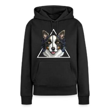 Luna - Frauen Premium Bio Hoodie - Schwarz - Vorne - Julia (174cm)