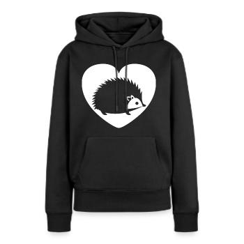 Hérisson - Sweat à capuche Premium bio Femme - noir - Devant - Julia (174cm)