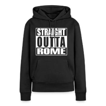 Direkt aus Rom - Frauen Premium Bio Hoodie - Schwarz - Vorne - Julia (174cm)