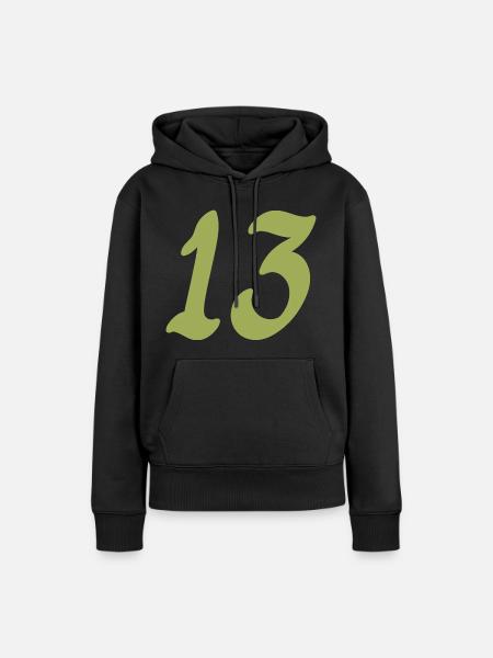 13 - Frauen Premium Bio Hoodie - Schwarz