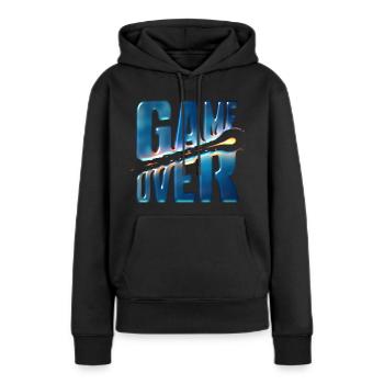 GAME OVER GEL - Sweat à capuche Premium bio Femme - noir - Devant - Julia (174cm)