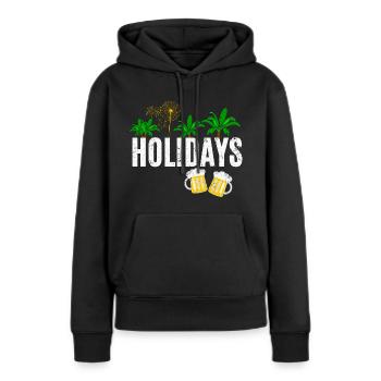 Ferien - Frauen Premium Bio Hoodie - Schwarz - Vorne - Julia (174cm)