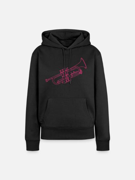 Trompete Blechblasinstrument - Frauen Premium Bio Hoodie - Schwarz