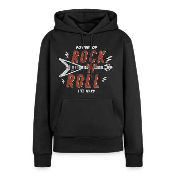 Rock And Roll - Frauen Premium Bio Hoodie - Schwarz - Vorne - Julia (174cm)