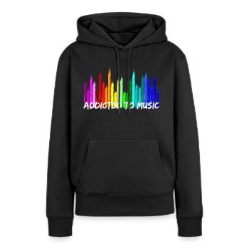 Addicted to Music Equalizer SoundRegler - Sweat à capuche Premium bio Femme - noir - Devant - Julia (174cm)