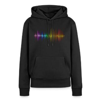 Saund wave - Frauen Premium Bio Hoodie - Schwarz - Vorne - Julia (174cm)
