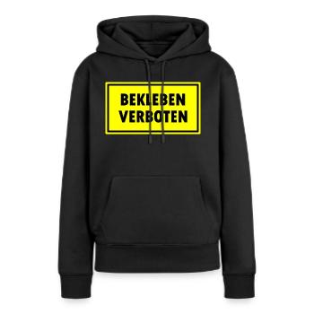 Bekleben Verboten - Frauen Premium Bio Hoodie - Schwarz - Vorne - Julia (174cm)