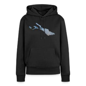 Lac de Constance - Sweat à capuche Premium bio Femme - noir - Devant - Julia (174cm)