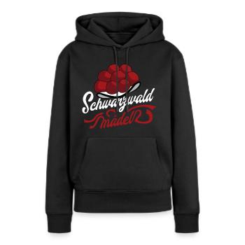 Schwarzwaldmädel Bollenhut Motiv - Frauen Premium Bio Hoodie - Schwarz - Vorne - Julia (174cm)