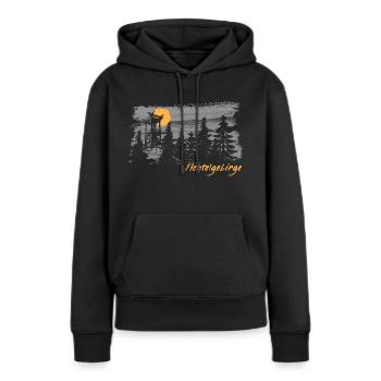 Fichtelgebirge Schneeberg Backöfele Pinselstrich - Frauen Premium Bio Hoodie - Schwarz - Vorne - Julia (174cm)