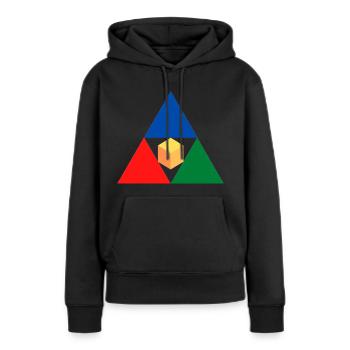 Geometrie - Frauen Premium Bio Hoodie - Schwarz - Vorne - Julia (174cm)