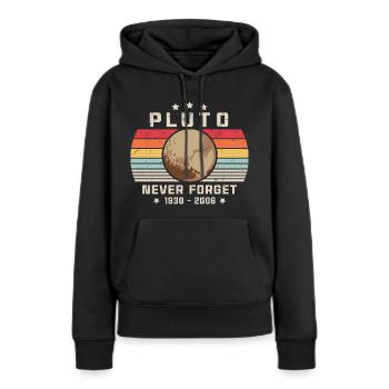 N’oubliez jamais la chemise Pluton. Espace drôle de style rétro - Sweat à capuche Premium bio Femme - noir - Devant - Julia (174cm)