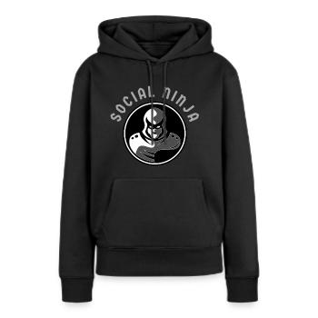 Sozialer Ninja - Frauen Premium Bio Hoodie - Schwarz - Vorne - Julia (174cm)