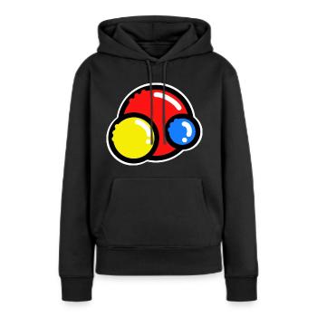 Bunte Bälle | - Frauen Premium Bio Hoodie - Schwarz - Vorne - Julia (174cm)