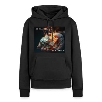 Pas de plastique, pas de problème - Sweat à capuche Premium bio Femme - noir - Devant - Julia (174cm)