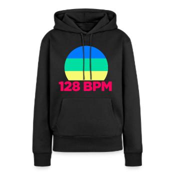 128 bpm techo musique logo - Sweat à capuche Premium bio Femme - noir - Devant - Julia (174cm)