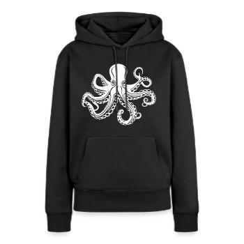 Oktopus grimmig - Frauen Premium Bio Hoodie - Schwarz - Vorne - Julia (174cm)