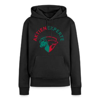Aktienexperte - Frauen Premium Bio Hoodie - Schwarz - Vorne - Julia (174cm)