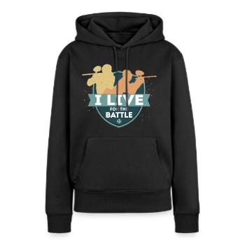 Je vis pour le joueur tactique de paintball de combat - Sweat à capuche Premium bio Femme - noir - Devant - Julia (174cm)