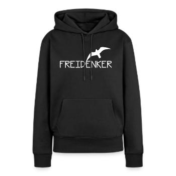 Cadeau du libre-penseur - Sweat à capuche Premium bio Femme - noir - Devant - Julia (174cm)