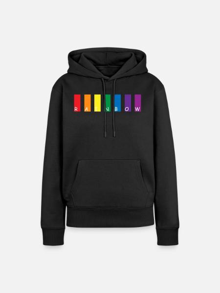 Rainbow - Frauen Premium Bio Hoodie - Schwarz