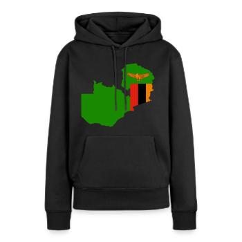 Zambia flag - Frauen Premium Bio Hoodie - Schwarz - Vorne - Julia (174cm)
