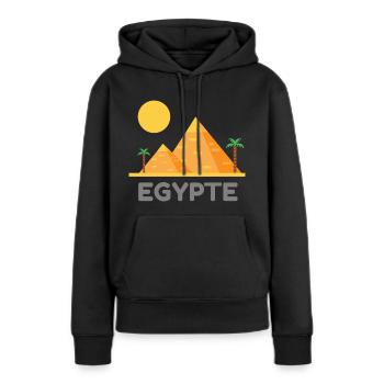 EGYPTE - Sweat à capuche Premium bio Femme - noir - Devant - Julia (174cm)