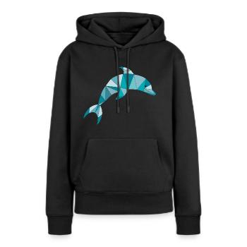 delfin gruen - Frauen Premium Bio Hoodie - Schwarz - Vorne - Julia (174cm)