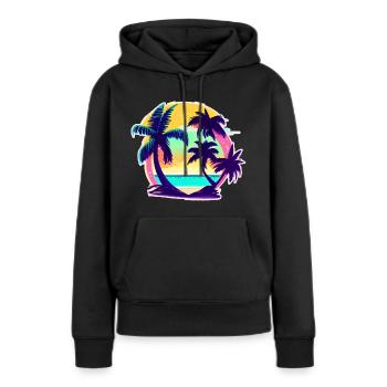 Sommerzeit! - Frauen Premium Bio Hoodie - Schwarz - Vorne - Julia (174cm)