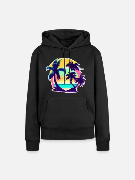 Sommerzeit! - Frauen Premium Bio Hoodie - Schwarz