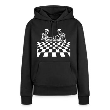 skelet schaak - Vrouwen Premium Bio hoodie - zwart - Voor - Julia (174cm)