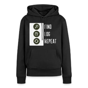 Find, Log & Repeat Geocaching - Women’s Premium Organic Hoodie - black - Front - Julia (174cm)