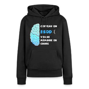 Vidage mémoire en cours. BSOD - Sweat à capuche Premium bio Femme - noir - Devant - Julia (174cm)