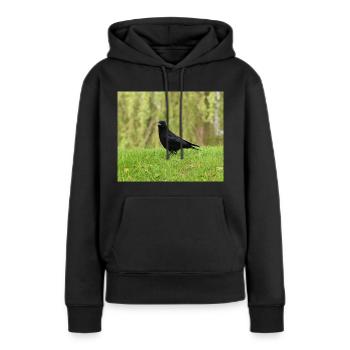 Krähen-Enthusiast - Frauen Premium Bio Hoodie - Schwarz - Vorne - Julia (174cm)