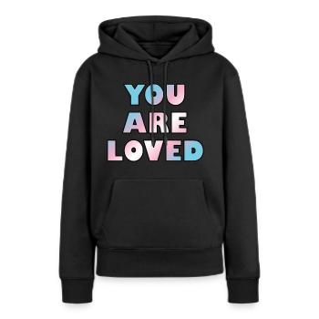 Trans-Jugendliche werden geliebt - Frauen Premium Bio Hoodie - Schwarz - Vorne - Julia (174cm)