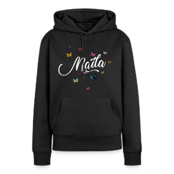 MAILA - Girl's name with colorful butterflies - Women’s Premium Organic Hoodie - black - Front - Julia (174cm)