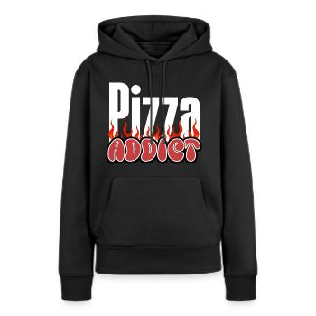Pizza Addict - Frauen Premium Bio Hoodie - Schwarz - Vorne - Julia (174cm)